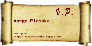 Varga Piroska névjegykártya